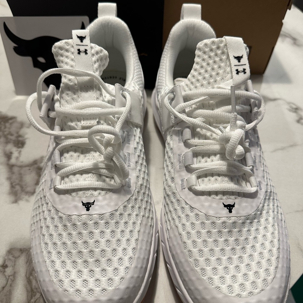 Size 9.5 - Under Armour Project Rock BSR White